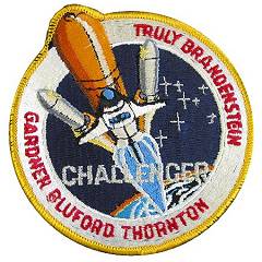 Yellow border STS-8 patch